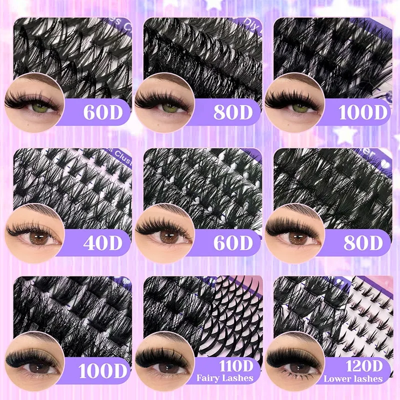BOOK.K Large Capacity 4 Styles Lash Book DIY Individual Cluster Eyelash Extensions Natural Spiky Wispy Manga to Dramatic Fluffy Volume False Eyelashes Beginner Friendly Long Lasting Reusable At-Home Self Application(Image2)