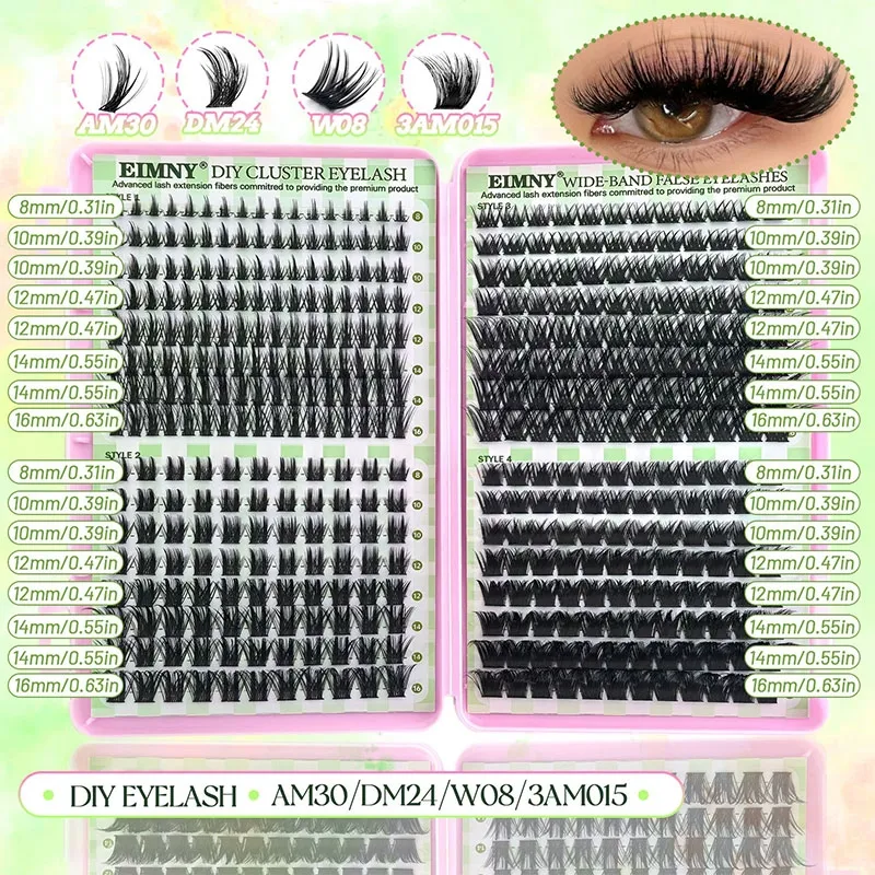 BOOK.L Large Capacity 2-in-1 Mixed Lash Book Individual Cluster Eyelash Extensions & Wide-Band Strip False Lashes AM30 DM24 W08 3AM015 Natural Manga to Dramatic Volume Beginner Friendly Quick Application Long Lasting Reusable At-Home Use(Image1)