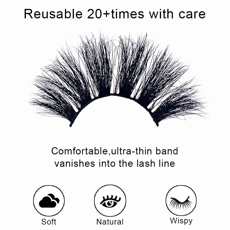 LUXE Style 3D Luxury Volume False Eyelashes Fluffy Cluster Dramatic Curl Glam Look Soft Cotton Band Reusable Eye Lifting Photogenic Lashes for Party Full Glam Makeup(Image2)