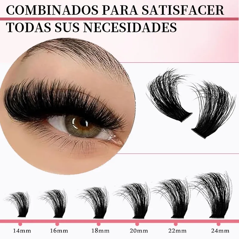 200D MAX (14mm-24mm) Fluffy Lash Clusters Natural Dense Volume, Plant Fiber Soft Lightweight Individual Eyelashes, DIY At Home Lash Extensions Easy to Apply for Beginners, Everyday Wear Realistic Fake Eyelashes for Natural & Glam Looks(Image2)